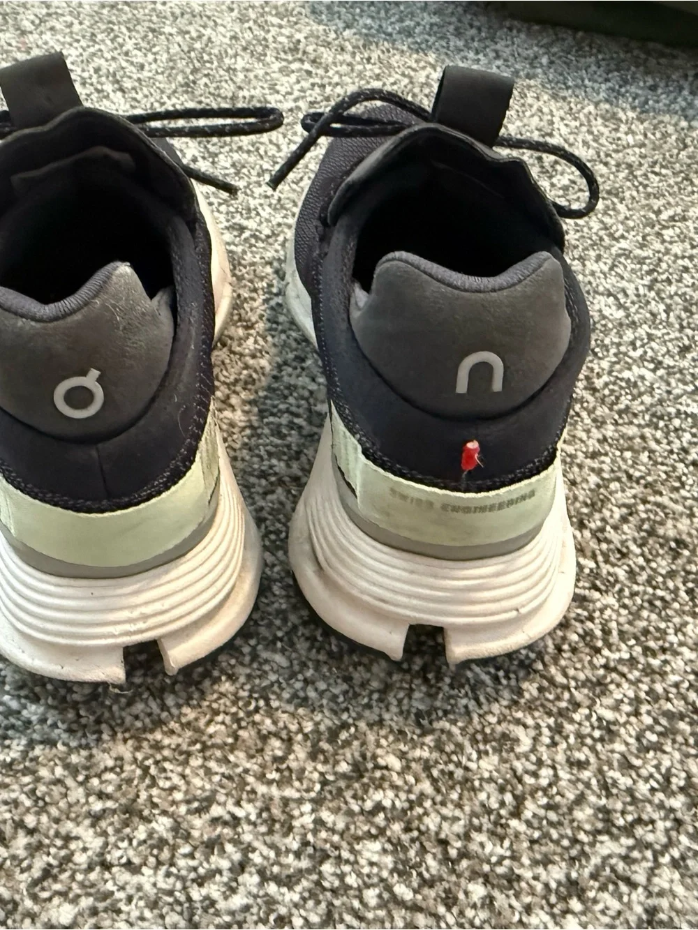 On Running Cloudtec Black Athletic Sneakers with Cream Accents